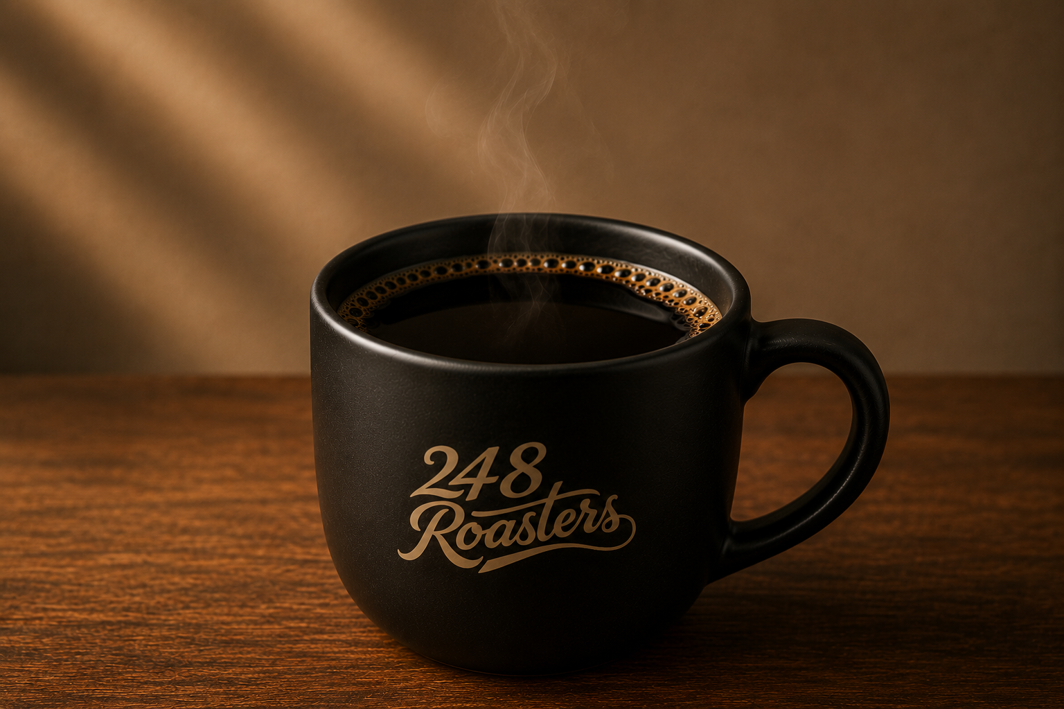 Drinking coffee