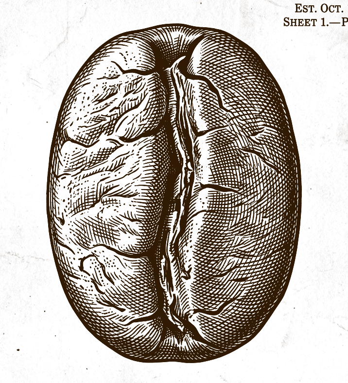 Single roasted bean engraving